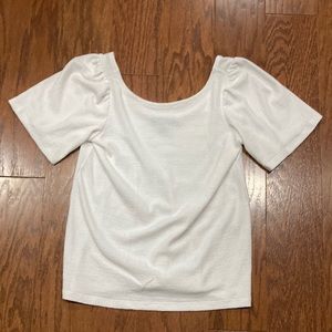 Banana Republic Factory White Puff Sleeve Blouse